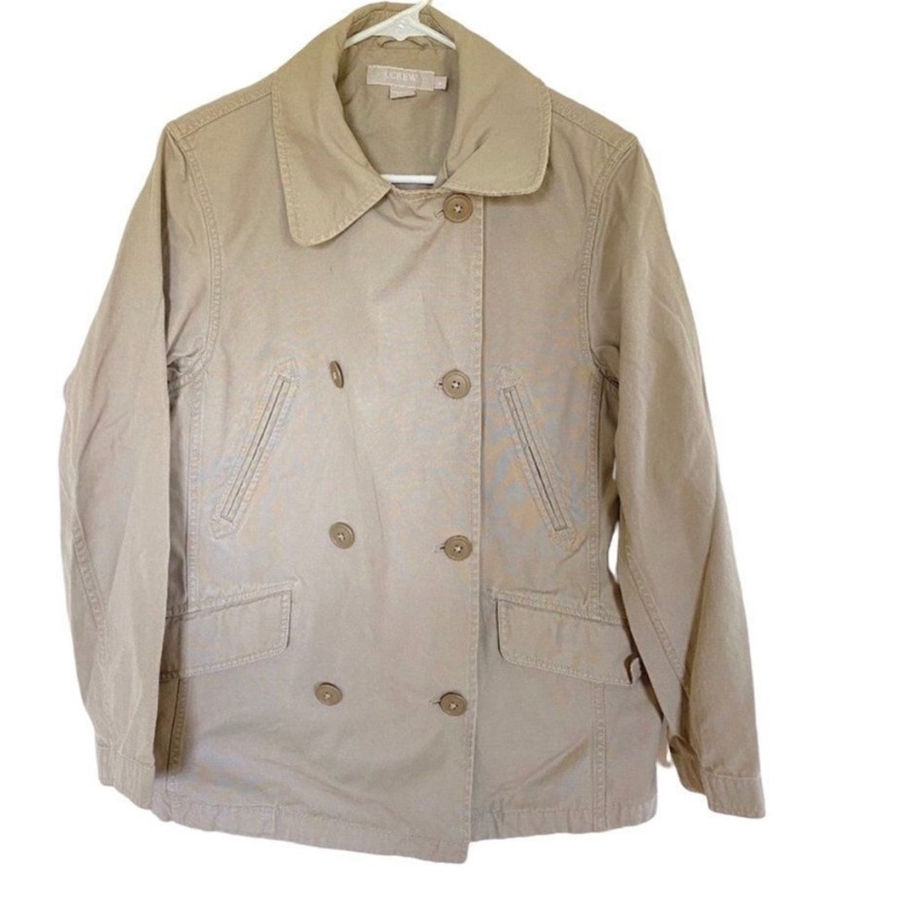 J. Crew Double Breasted Basic Jacket Khaki Size M… - image 1